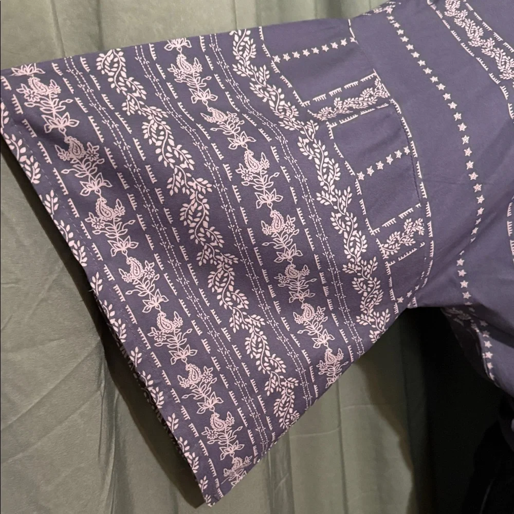 Japna Navy Patterned Wrap Blouse - Picture 2 of 4